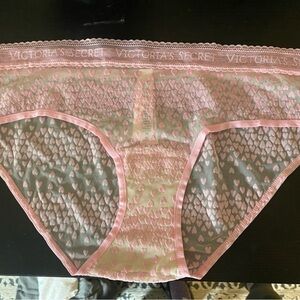 Victoria's Secret Pink Heart Mesh Panty M/L